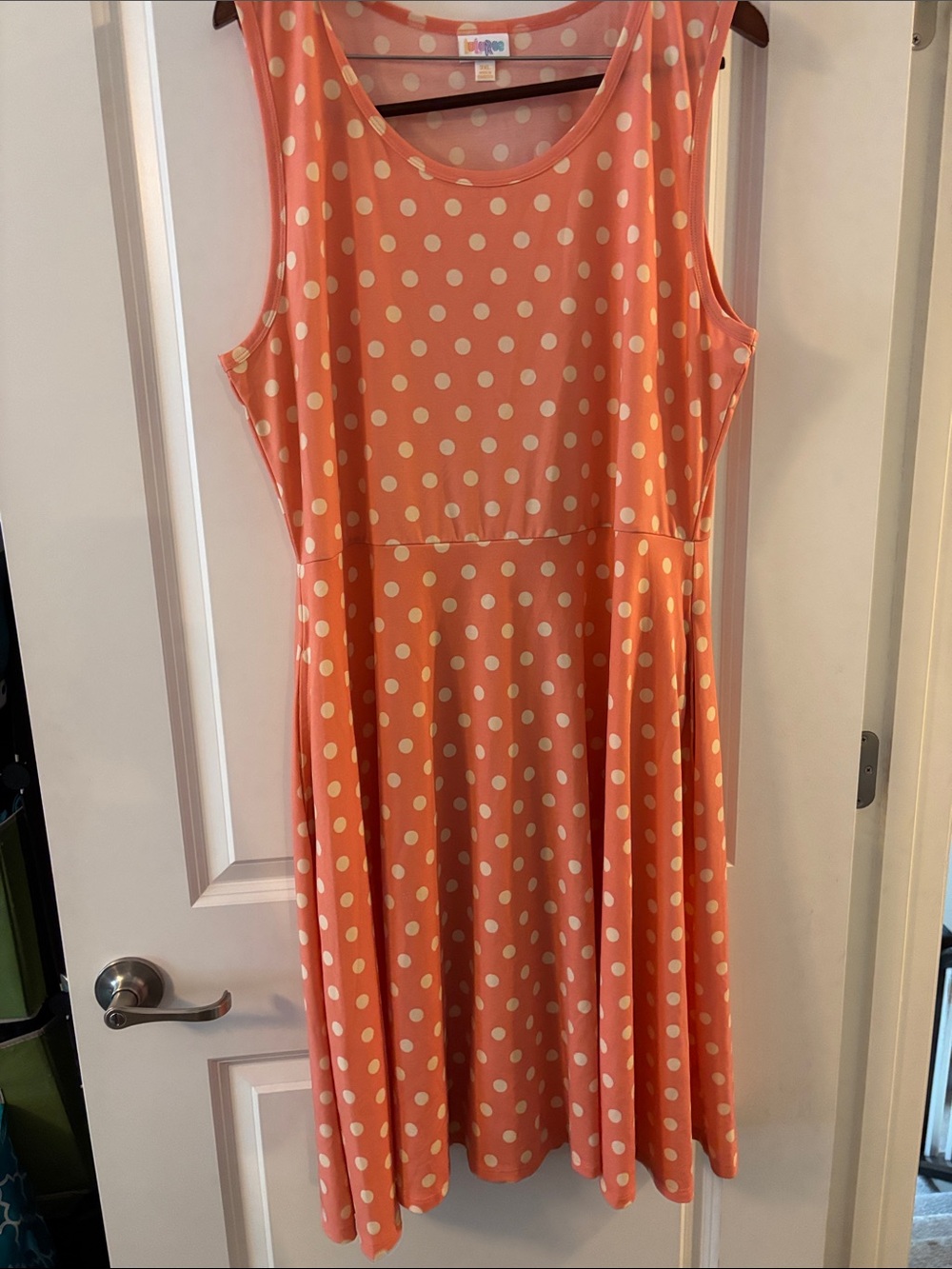 LuLaRoe Coral Polka Dot Nicki Dress